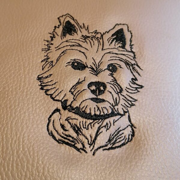 Stickdatei Hund Westie Kritzel