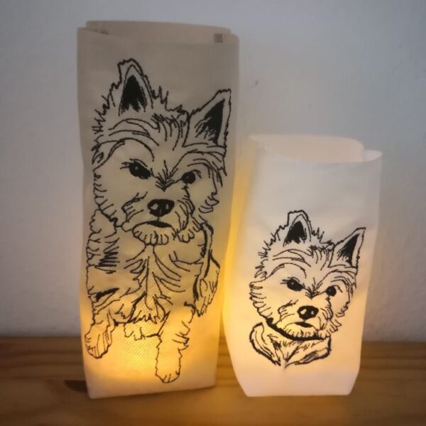 Stickdatei Hund Westie Kritzel