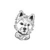 Stickdatei Hund Westie Kritzel