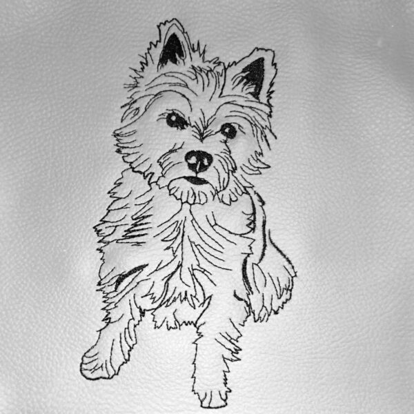 Stickdatei Hund Westie Kritzel