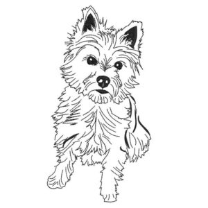 Stickdatei Hund Westie Kritzel