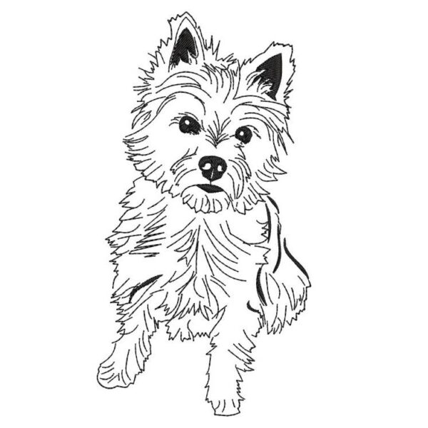 Stickdatei Hund Westie Kritzel