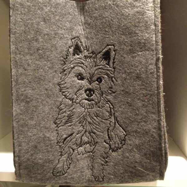 Stickdatei Hund Westie Kritzel