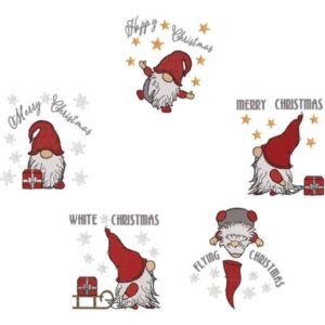 Stickdatei Wichtelzirkus Doodle Applikation 🎪 Weihnachtswichtel zum Sticken