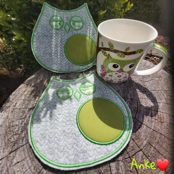 ITH Stickdatei Eule Set Tassenlounge / MugRug