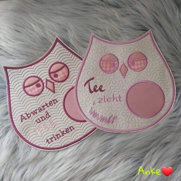 ITH Stickdatei Eule Set Tassenlounge / MugRug