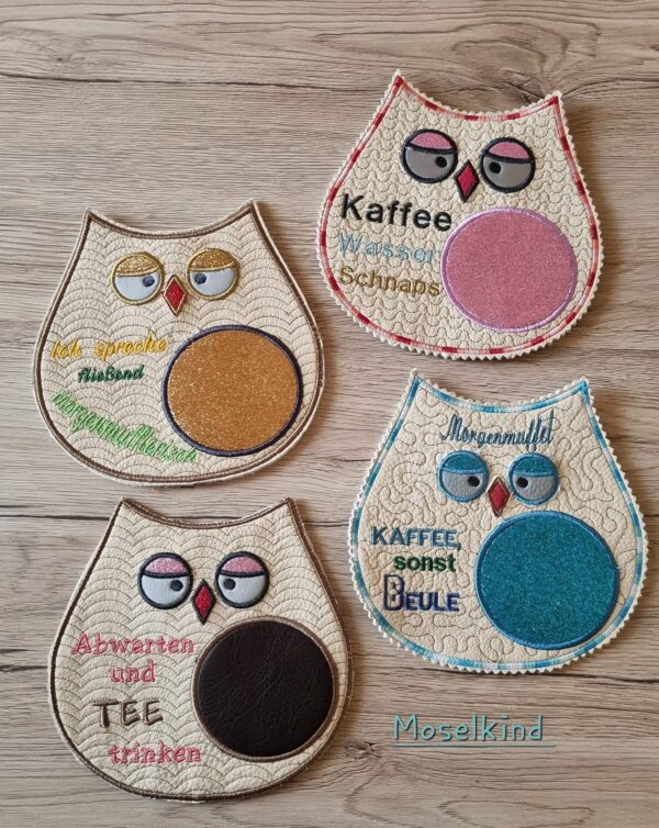 ITH Stickdatei Eule Set Tassenlounge / MugRug