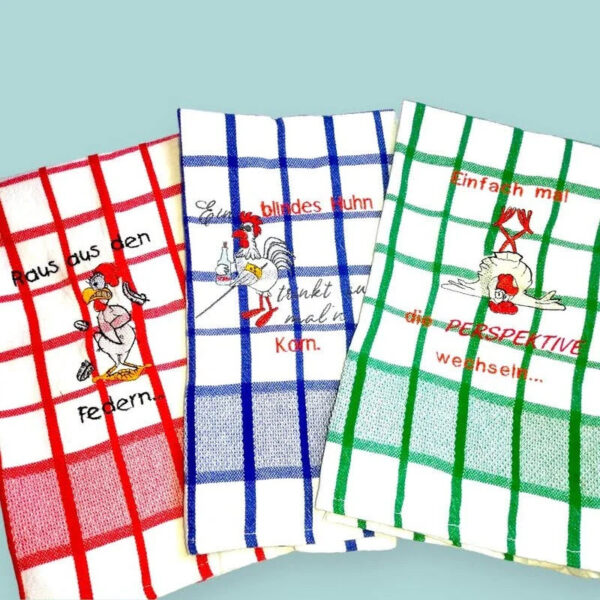 Stickdatei Verrückte Hühner – 3 witzige Designs