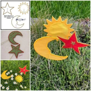 ITH Stickdatei Stabfiguren Sonne Mond Stern von stiXXie by lajana