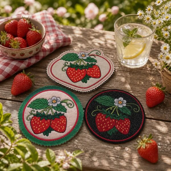 ith-stickdatei-untersetzer-erdbeere_4.jpg ITH Stickdatei Erdbeer-Untersetzer 🍓 – Runde Untersetzer & Teilapplikation in 3 Größen