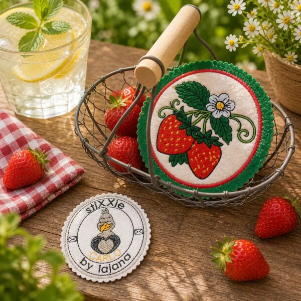 ith-stickdatei-untersetzer-erdbeere_6.jpg ITH Stickdatei Erdbeer-Untersetzer 🍓 – Runde Untersetzer & Teilapplikation in 3 Größen