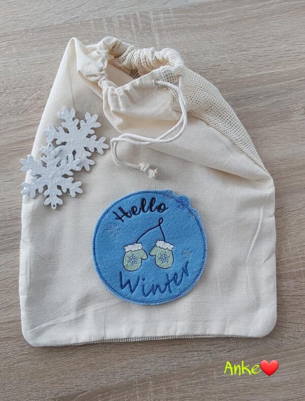 Stickdatei DoodleAppli Hello Winter von stiXXie by lajana