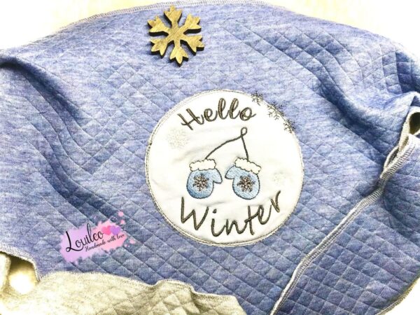 Stickdatei DoodleAppli Hello Winter von stiXXie by lajana