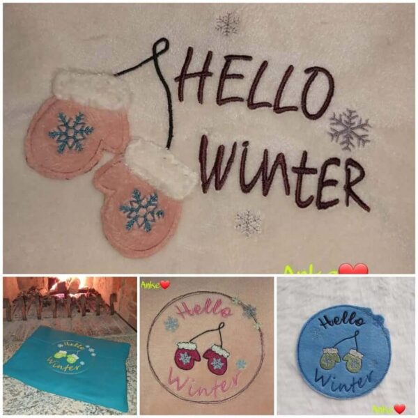 Stickdatei DoodleAppli Hello Winter von stiXXie by lajana